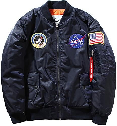 GXGSX Men's Classic MA-1 Bomber Jacket with Patches