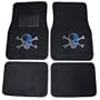 Blue Skull w/ Crossbones Front & Rear Gem Crystals Studded Rhinestone Car Truck SUV Floor Mats - Pair