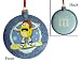3.5" Yellow M&M Snowboarding Glitter Disc Christmas Ornament