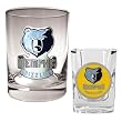 Memphis Grizzlies NBA Rocks Glass & Square Shot Glass Set - Primary Logo