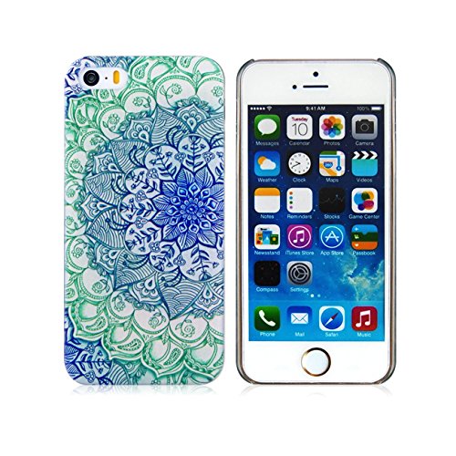 iPhone 5s Case,iPhone 5 Case,Art Vintage/Retro Floral Flowers Pattern Hard Case Back Cover Protector Skin Ultra Slim Fit For iPhone 5s 5 5G Green,With a Stylus