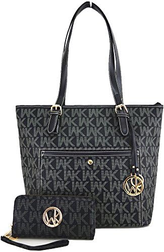Wendy Keen Fashion Women Handbag Messenger Bag Shoulder Satchel Tote Purse Wallet Set Black