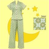 Bedhead Mint Mosaic Shortsleeve Mandarin Sateen Cotton Pajama