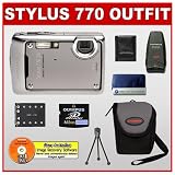 Olympus Stylus 770 SW 7.1 Megapixel Waterproof Digital Camera with 3x Optical Zoom + Olympus M-2GB High Capacity xD-Picture Card + Olympus xD-Picture Card Reader/Writer + Spare Li-40B Battery + Digital Camera Case