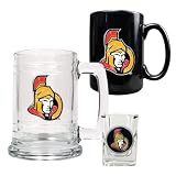 Ottawa Senators 15 Oz. Tankard, 15 Oz. Ceramic Mug & 2 Oz. Shot Glass NHL Gift Set