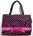 Black / Hot Pink Polka Dot Handbag Tote Rockabilly