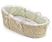 Natural Moses Basket with Sage Gingham Bedding by Badger Basket