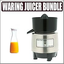 Waring PCJ218 Stainless Steel Citrus Juicer Bundle With Juice Jar