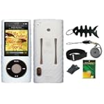 Clear Silicone Case Skin Cover + LCD Screen Protector + Belt Clip + Adjustable Armband + Lanyard + Fishbone Keychain for Apple iPod Nano 5th Generation 5G, 8GB,16GB Series Bundle Kit Set