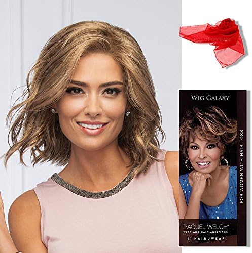 2 Item Bundle: Soft and Subtle Wig by Eva Gabor, Chiffon Scarf (Peite/Average, GL14-16)