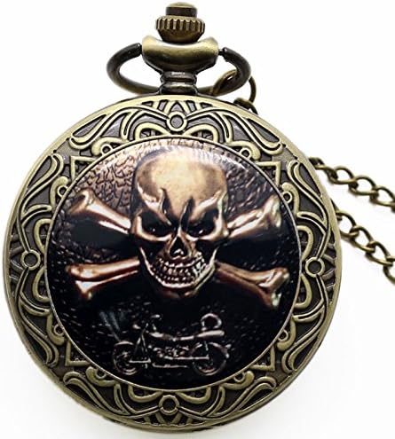 Inspire Jewelry New Fashion Hot Design Punk Pendant Watch Accessory Biker Skull Jewelry Gothic Skull Quartz Watches Wholesale Price
