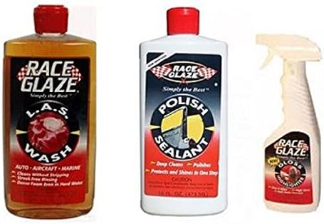 Race Glaze Bundle 3 Items - L.A.S. Wash + Polish & Sealant +Gloss Highlighter
