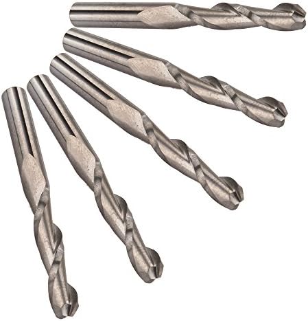 SkyQ 5pcs Carbide Ball Nose CNC Router Bits 22mm CEL Spiral End Mills Copper Resin Cutters 2 Double Flute