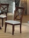 Set of 2 Contemporary Cross Designed Cherry Finish Dining Chairs