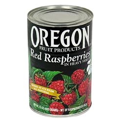 Oregon Fruit Red Raspberries in Syrup, 15-Ounce Cans (Pack of 8)