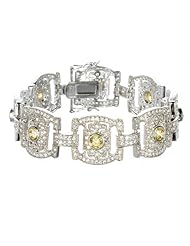 Yellow CZ Bezel with White CZ Bracelet