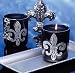 Deco Glow Velvet on Rhinestone Fleur de Lis Large Glass Candle