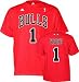 Derrick Rose adidas Red Name and Number Chicago Bulls T-Shirt