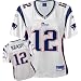Tom Brady White Reebok Premier New England Patriots Women's Jersey - Small