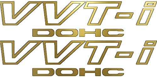 2pcs Toyota VVT-I DOHC Stickers Vinyl Decals VVTI TRD Supra Celica Bosmaa (Gold)