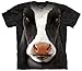Mountain Black Cow Face Adult Size T-shirt , Black , Large