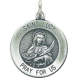 Sterling Silver Saint Lucy Medal