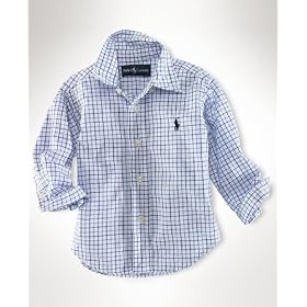 Ralph Lauren Baby Shirt, Baby Boys Tatersall Shirt Blue 18 months