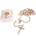 Silver and gold plated special metal beads Rosary and Silver tone metal box (9mm beads - 22 inches long).