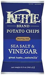 Kettle Chips, Sea Salt & Vinegar, 8.5-Ounce Bags (Pack of 12)