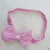 Qandsweet Baby Girl's Headbands Lace Bowknot (10 Pack)