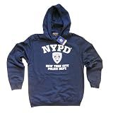 NYPD HOODIE, Officially Licensed New York Police Department Hooded Sweatshirt, Navy XL