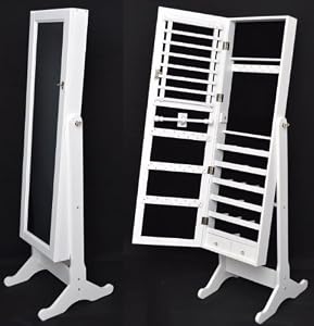 Armoire à bijoux avec miroir 148 cm