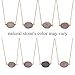 MJARTORIA Gold Color Bezel Oval Shape Natural Stone Grey Quartz Pendant Healing Druzy Necklace