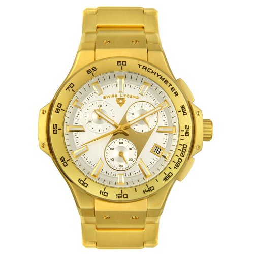51CrYIMEUgL Swiss Legend Mens Maverick Chronograph GoldTone Watch #40050YG22