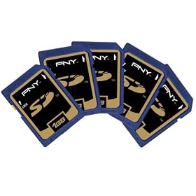 PNY P-SD1GBX5-MF 1 GB Secure Digital Card - 5 Pack