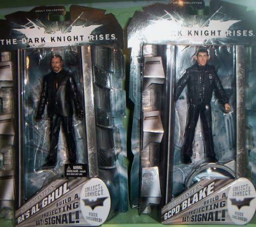 Batman The Dark Knight Rises GCPD BLAKE and RA'S AL GHUL Both are factory sealed with collect and connect piece VHTF
