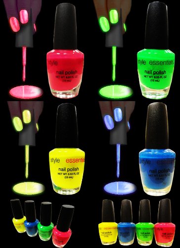 Black Light Responsive Nail Polish 6-Piece Set AL#GG10920H Black Light Responsive Nail Polish 6-Piece Set AL#GG10920H