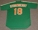 DARRYL STRAWBERRY New York Mets 1985 Majestic Cooperstown Throwback "St. Patty's Day" Baseball Jersey, LARGE