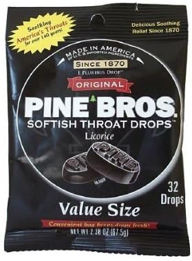 Pine Bros Softish Throat Drops Value Pack, Licorice - 32 Each (3 Pack) (3)