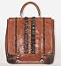 Melie Bianco Top Handle Bag W/Ruffled Python Trim