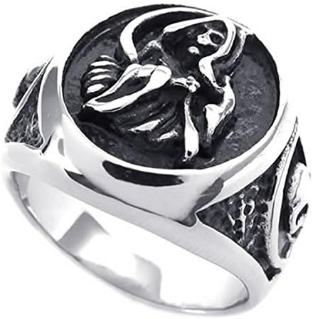 Mygoodie Jewelry Vintage Stainless Steel Casted Grim Reaper Skull Tribal Biker Mens ring