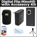 Pocket Video Camera Digital Flip MinoHD M31120B Camcorder Kit 3rd Generation NEWEST MODEL Kit Includes Flip MinoHD M31120B + Flip Power Adapter APA1B + Slim Protective hard Case + Mini Flexible Tripod + Clear LCD Screen Protectors + BP MicroFiber Cloth