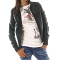 Style Kunst-Lederjacke Biker Jacke Gr.36/S, 38/M, 40/L, 42/XL Damenjacke Schwarz, Braun, Camel