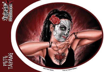Pete Tapang - Hands of Death Sugar Skull Pin Up Girl - Sticker / Decal