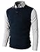 H2H Mens Knitted Sweater Two Buttons Henley Vest