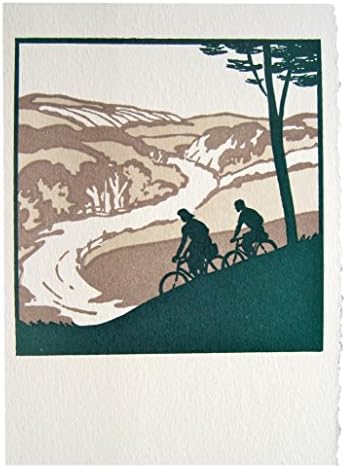 Vintage "International Arts and Crafts" Letterpress Blank Notecards (Cycling - circa 1946)