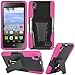 Phone Case for Huawei Vision 3 LTE ( Consumer Cellular ) Pink Corner with Rugged Cover Kickstand