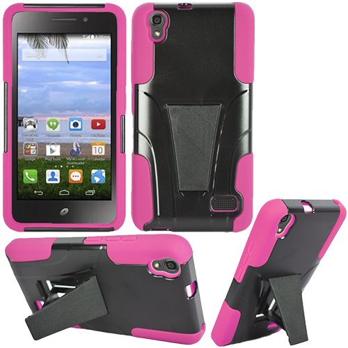 Phone Case for Huawei Vision 3 LTE ( Consumer Cellular ) Pink Corner with Rugged Cover Kickstand