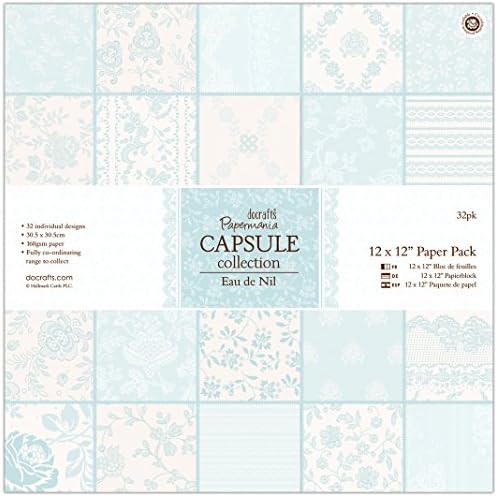 Papermania Paper Pack 12"X12" 32/Pkg-Eau De Nil