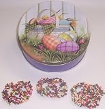 Scott's Cakes 1 lb. Dark Chocolate Covered Pretzel with Chocolate Chips & Jimmies in a Easter Basket Tin